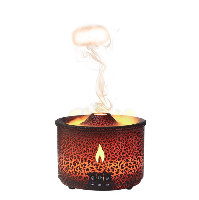 New creative simulation flame aromatherapy machine remote control spray jellyfish humidifier new spit ring humidifier