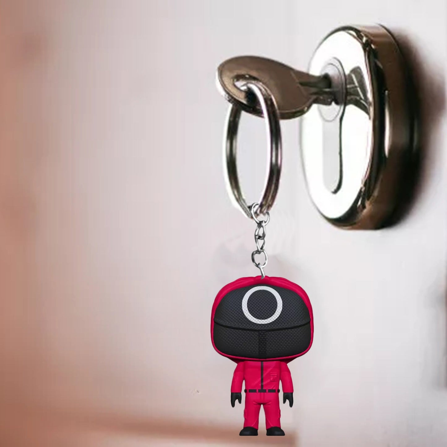 Squid Game Keychain Soldier Spopular Triangle Series Creative 3d Mini Doll Figurine Key Ring Car Backpack Pendant Gift Ornament