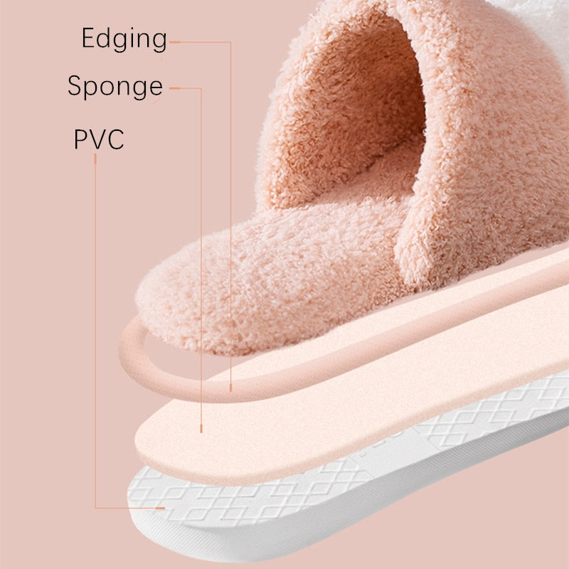 Winter House Warm Fur Slipers For Women Cute Cat paw Designer Bedroom Warm Plush Shoes Non-slip Indoor Women Furry Slippers