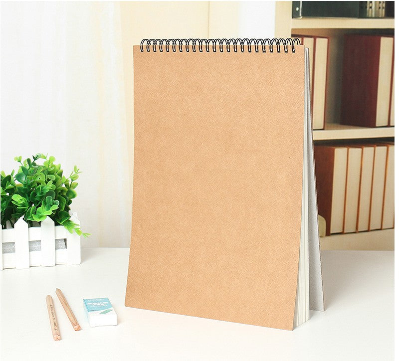 Brief kraft paper sketch book  A4  professional art coil sketch book