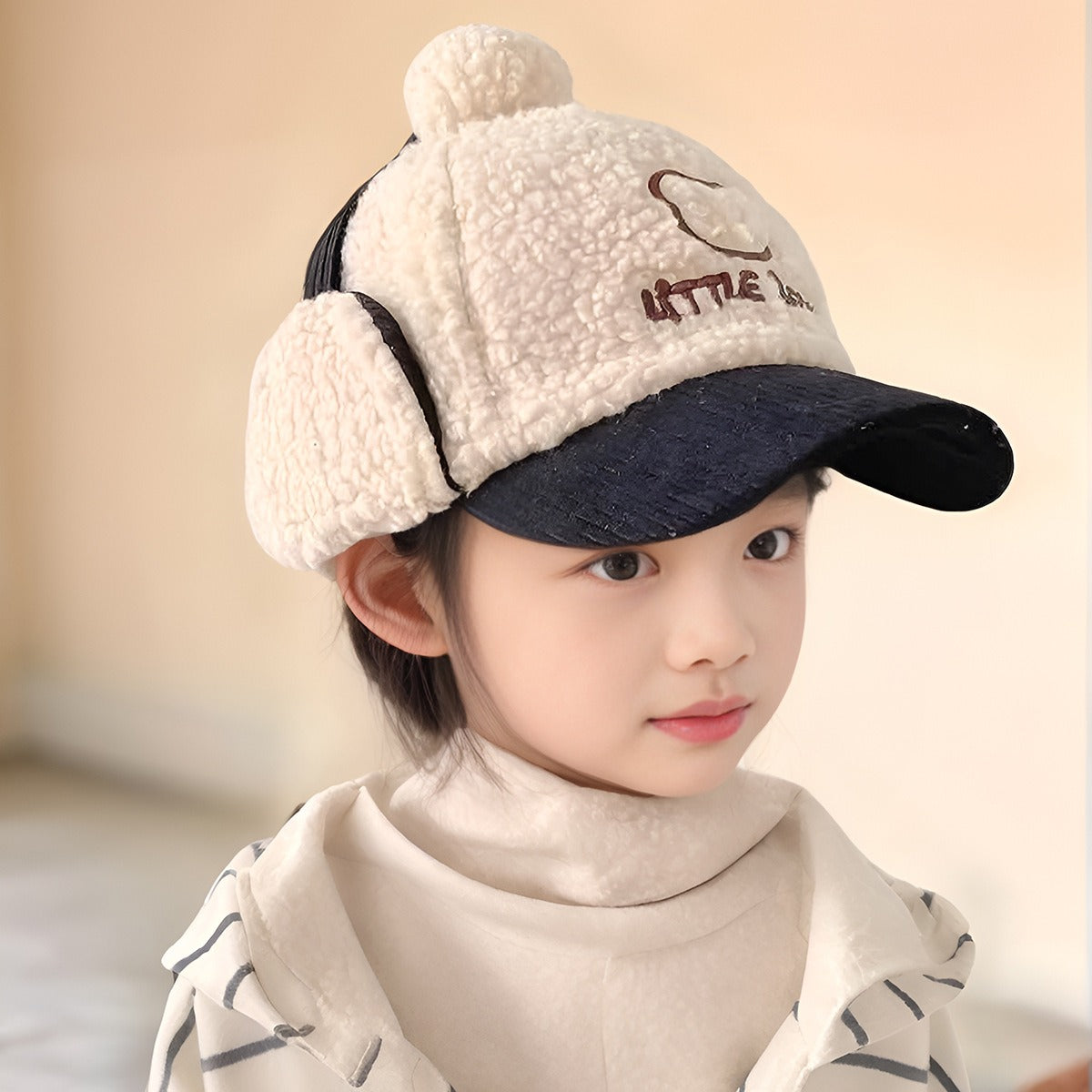 Children's Hat Autumn/Winter Ear Protection Warm Hat Boys' Corduroy Duck Tongue Hat Girls' Winter Fashion Baseball Hat