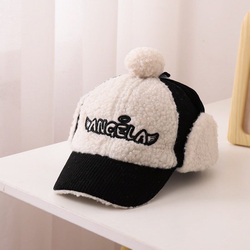 Children's Hat Autumn/Winter Ear Protection Warm Hat Boys' Corduroy Duck Tongue Hat Girls' Winter Fashion Baseball Hat