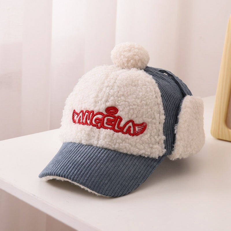 Children's Hat Autumn/Winter Ear Protection Warm Hat Boys' Corduroy Duck Tongue Hat Girls' Winter Fashion Baseball Hat