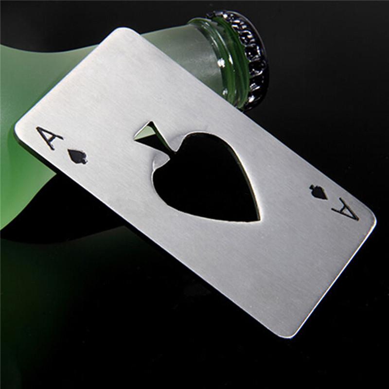 Creative Poker Shaped Bottle Can Opener Stainless Steel Credit Card Size Casino Bottle Opener Abrelatas Abrebotellas