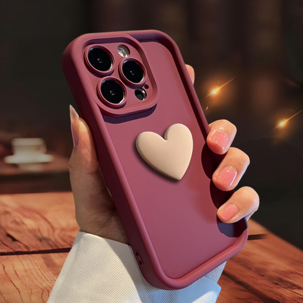 3D Love Suitable for Apple 15 Phone Protective Case Skin friendly Matte iPhone 14 ProMax Lens All Inclusive 16