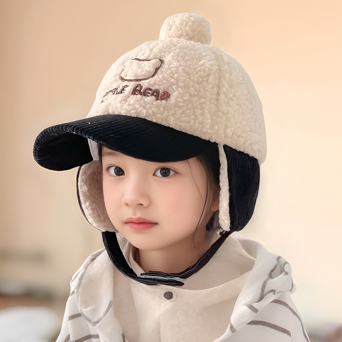 Children's Hat Autumn/Winter Ear Protection Warm Hat Boys' Corduroy Duck Tongue Hat Girls' Winter Fashion Baseball Hat