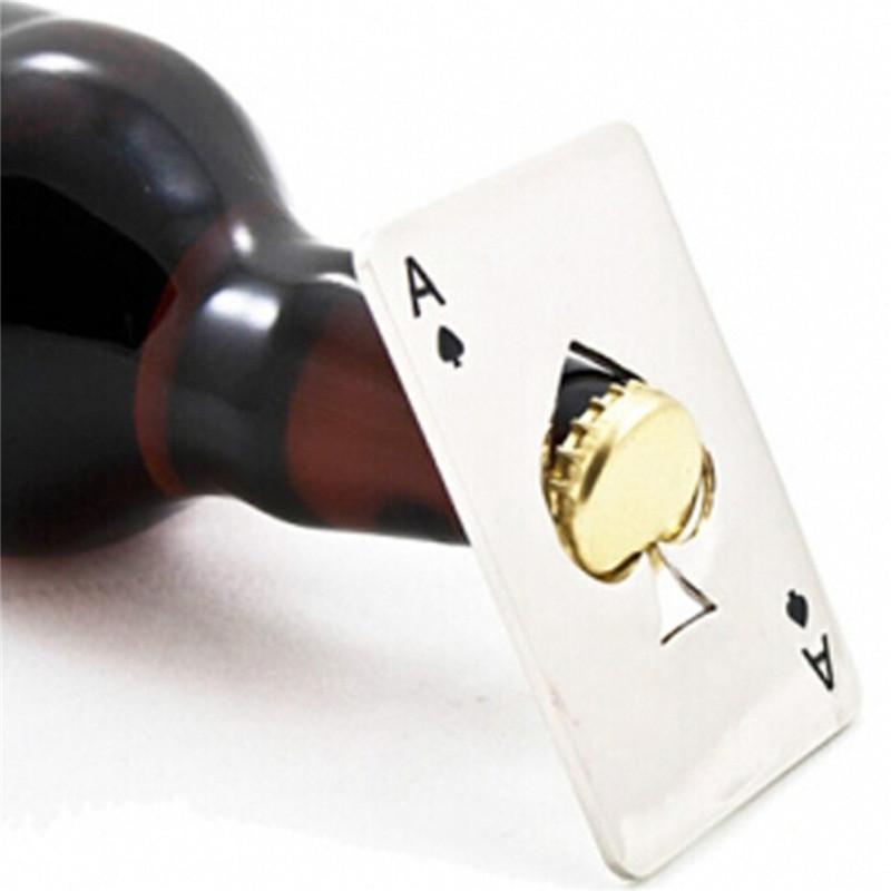 Creative Poker Shaped Bottle Can Opener Stainless Steel Credit Card Size Casino Bottle Opener Abrelatas Abrebotellas