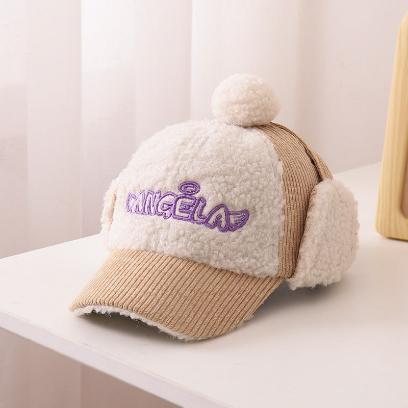 Children's Hat Autumn/Winter Ear Protection Warm Hat Boys' Corduroy Duck Tongue Hat Girls' Winter Fashion Baseball Hat