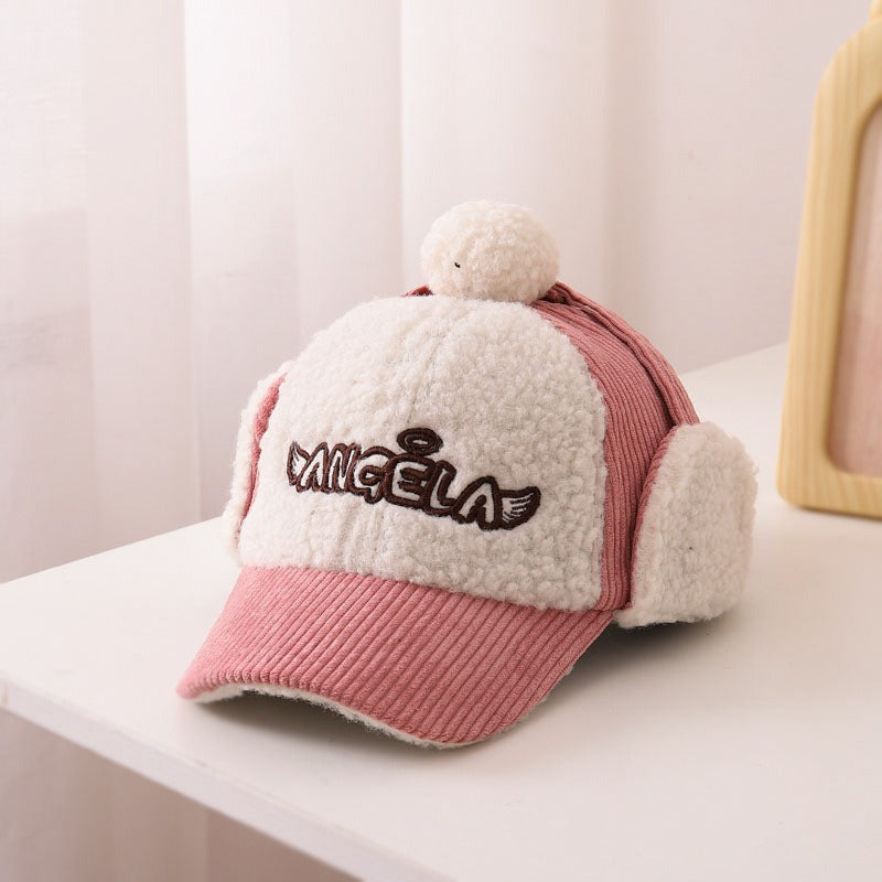 Children's Hat Autumn/Winter Ear Protection Warm Hat Boys' Corduroy Duck Tongue Hat Girls' Winter Fashion Baseball Hat