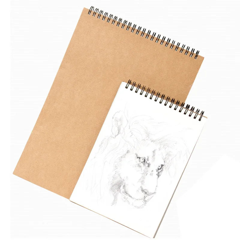 Brief kraft paper sketch book  A4  professional art coil sketch book